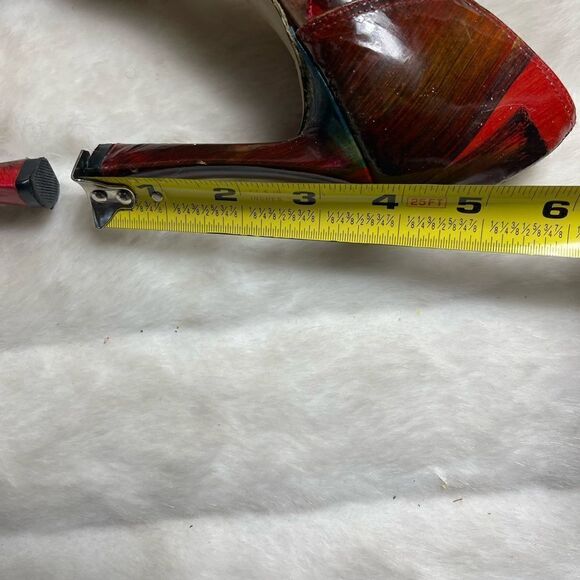 J Renée clear PVC and patent marble multi color slip on pumps size 12M - Picture 5 of 11